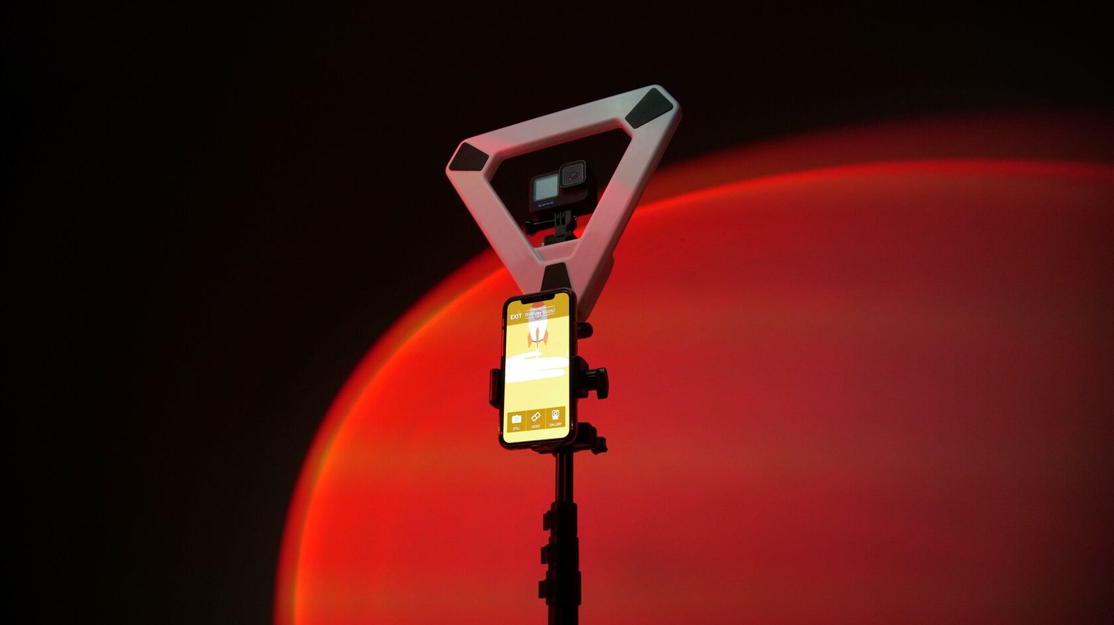 Triangle Light with camera and phone mounts